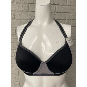 On Gossamer Active Uplift Gray & Black Sport Bra Size 34C NWT